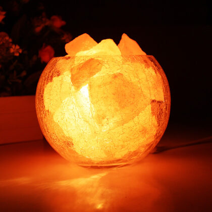 Bedroom bedside table lamp crystal salt lamp